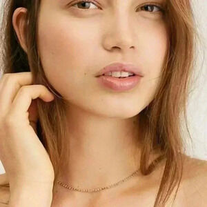 Free People Delicate Everyday Rhinestone Necklace NWT Orange Gold